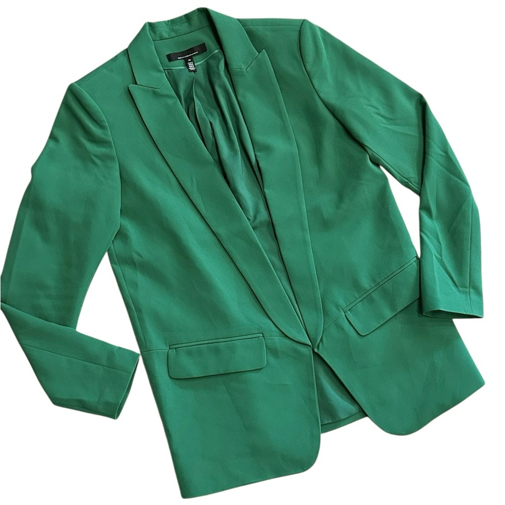 WHBM Open Front Relaxed Blazer, Size 10, Emerald Green, Like New!